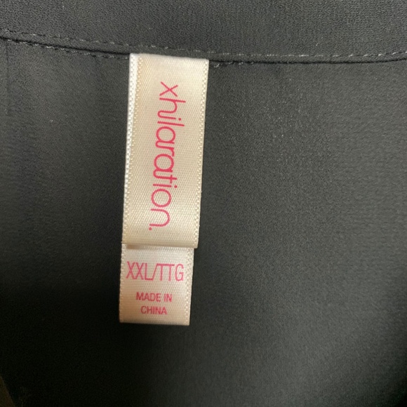 Rhinestone button up black tanktop blouse - Picture 2 of 4